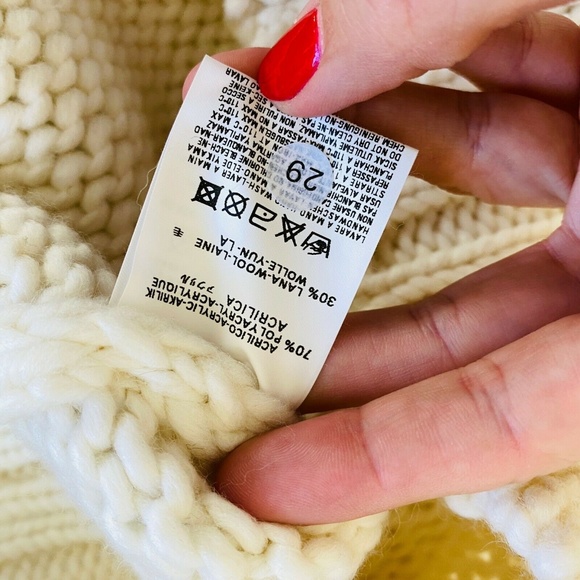 Diesel NEW Thick Knit Cream Sleeveless Cowl Neck S - Picture 4 of 6